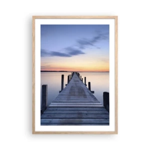 Poster in light oak frame - Calm of a Quiet Dusk - 50x70 cm