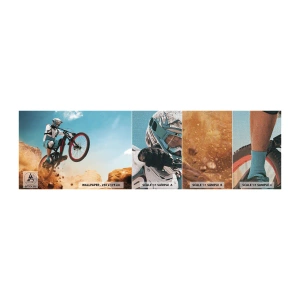 Photo Wallpaper Sample Premium Canvas - Madness on Wheels - Bicycle, Speed, Sports Competitions - 100x30 cm