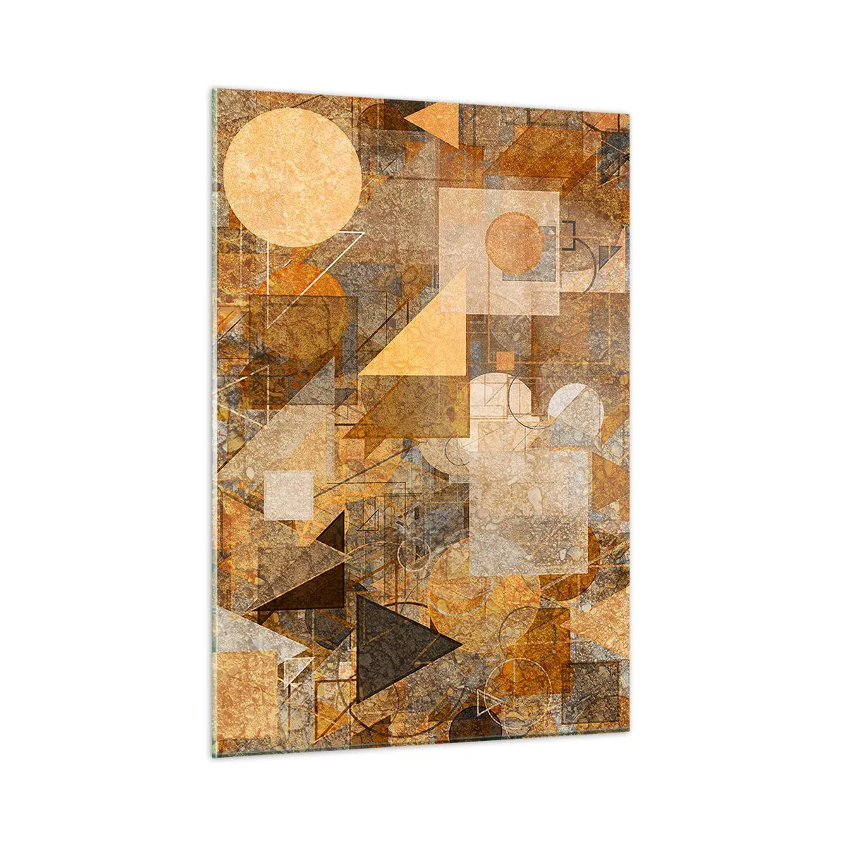 Glass picture - Cubist Study in Brown - 50x70 cm