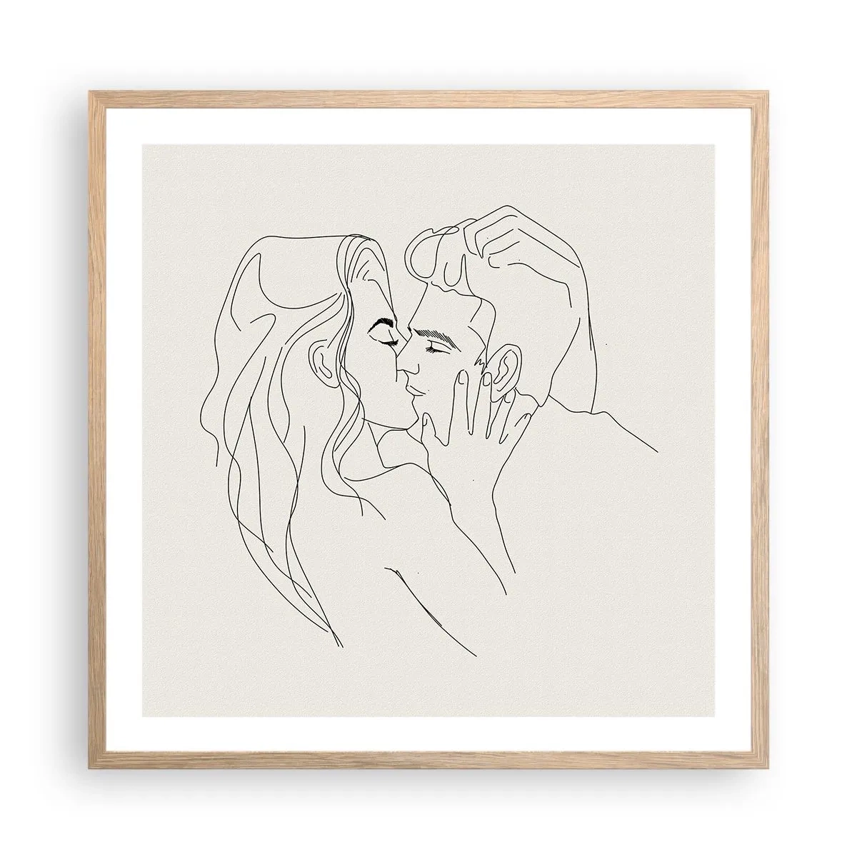 Poster in light oak frame - Tangled up by a Feeling - 60x60 cm