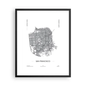 Poster in black frame - Anatomy of San Francisco - 40x50 cm
