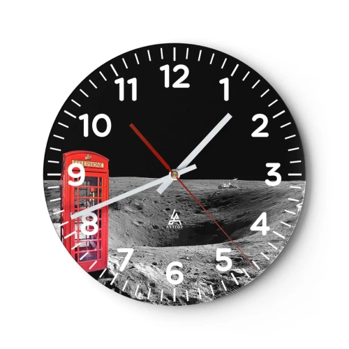 Wall clock - Clock on glass - Space Joke - 30x30 cm