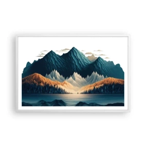 Poster in white frmae - Perfect Mountain Landscape - 91x61 cm