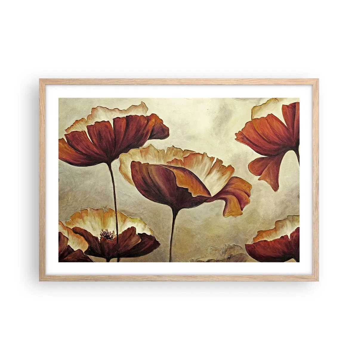 Poster in light oak frame - Piece of Meadow - 70x50 cm