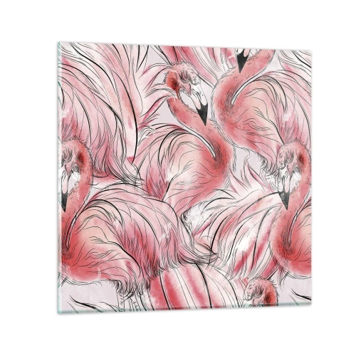 Glass picture - Bird Corps de Ballet - 40x40 cm