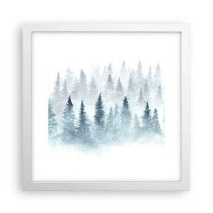 Poster in white frmae - Wrapped up in a Fog - 30x30 cm