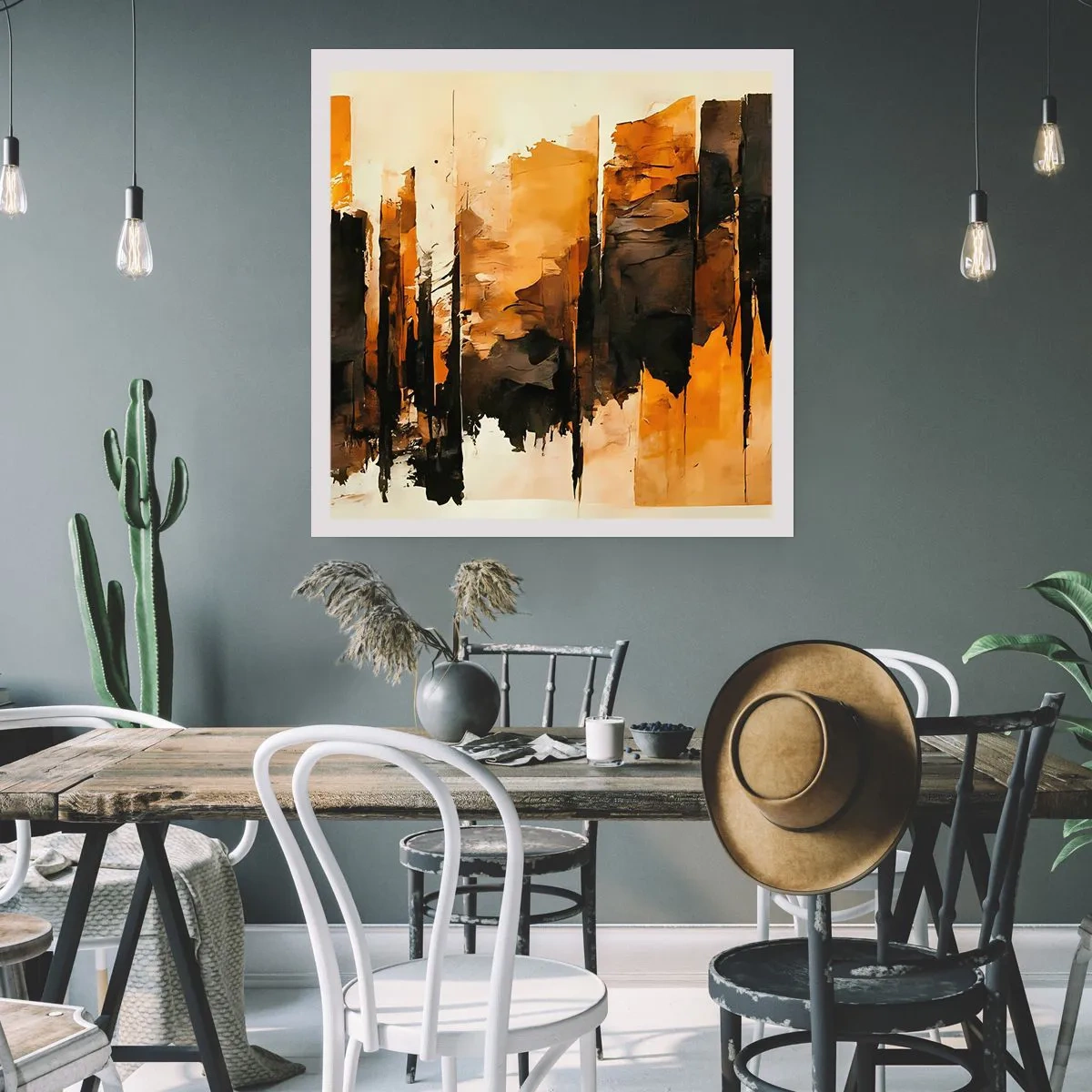 Poster - Harmony of Black and Gold - 50x50 cm