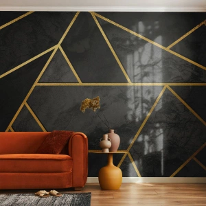 Photo Wallpaper Premium Sand - Darkness and Brighness - Abstraction, Piece, Modern Pattern - 400x280 cm