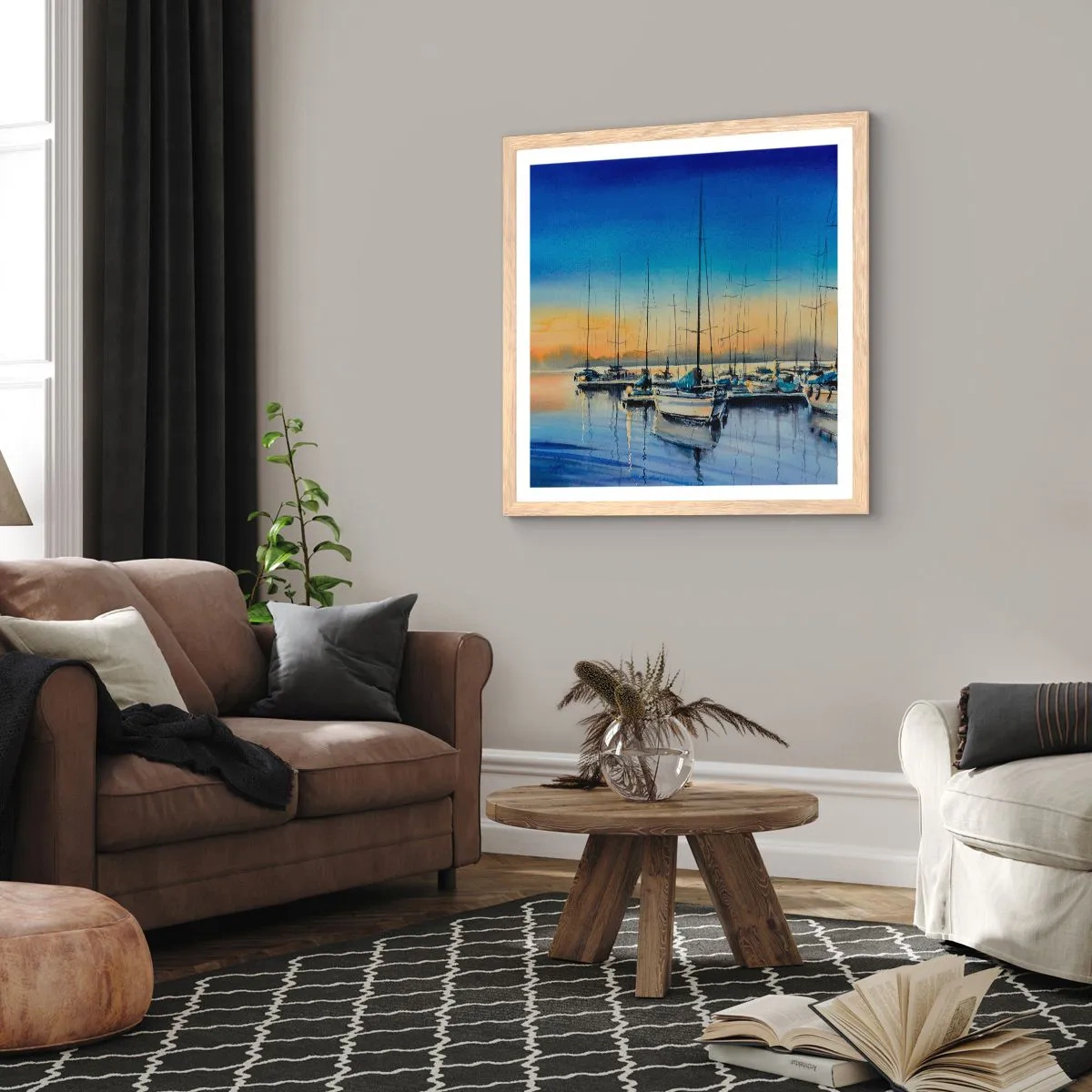 Poster in light oak frame - The End of a Good Day - 50x50 cm