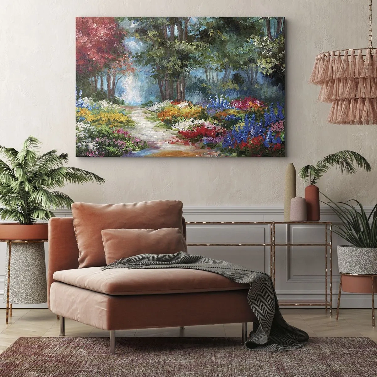 Canvas picture - Wood Garden, Flowery Forest - 100x70 cm