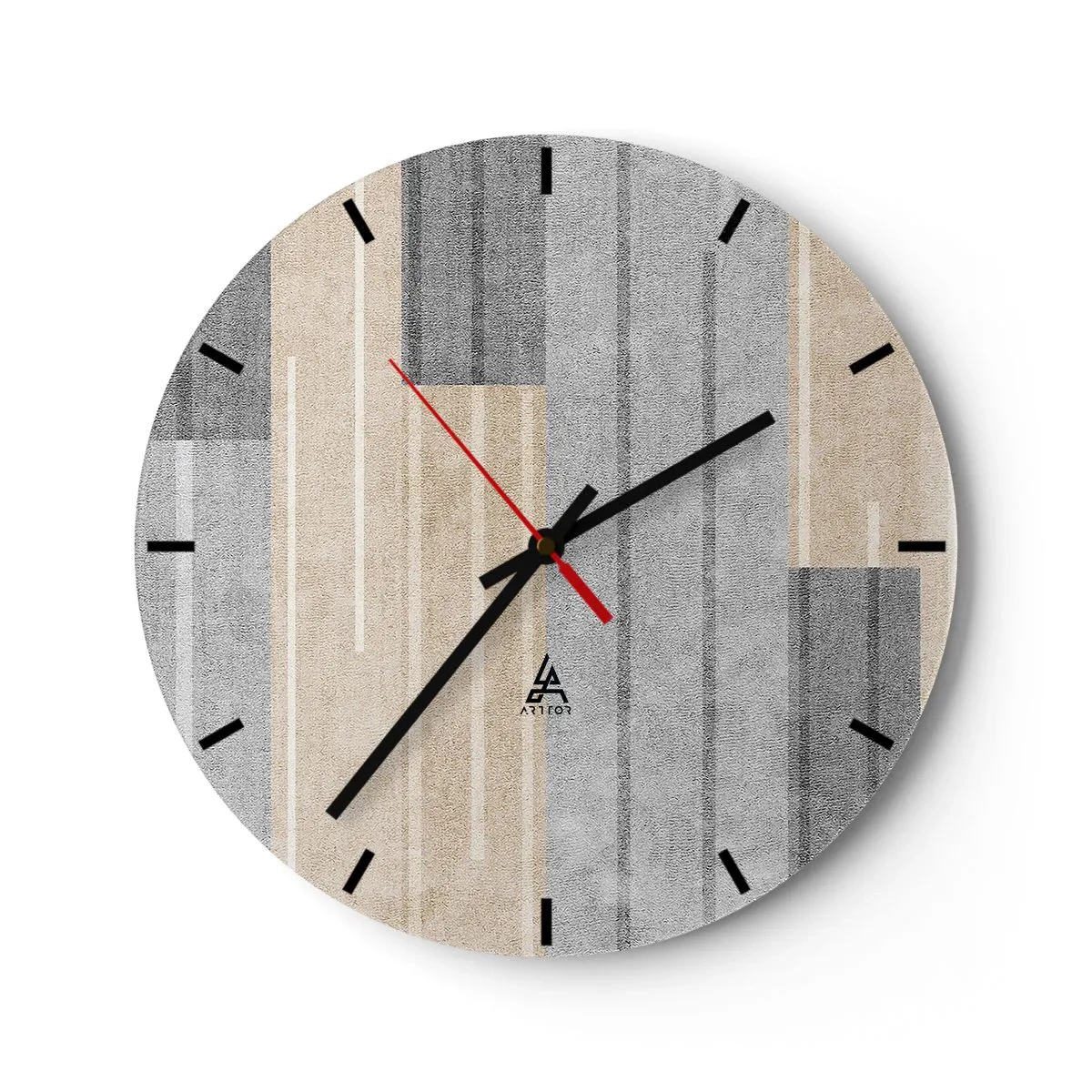 Wall clock - Clock on glass - Composition: Keep Upright - 40x40 cm