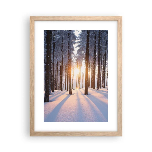 Poster in light oak frame - Clearly Black on White - 30x40 cm