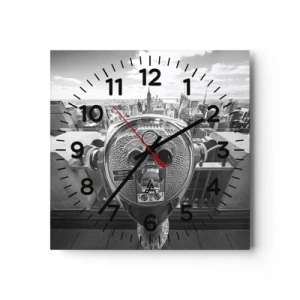 Wall clock - Clock on glass - City of Cities - 40x40 cm