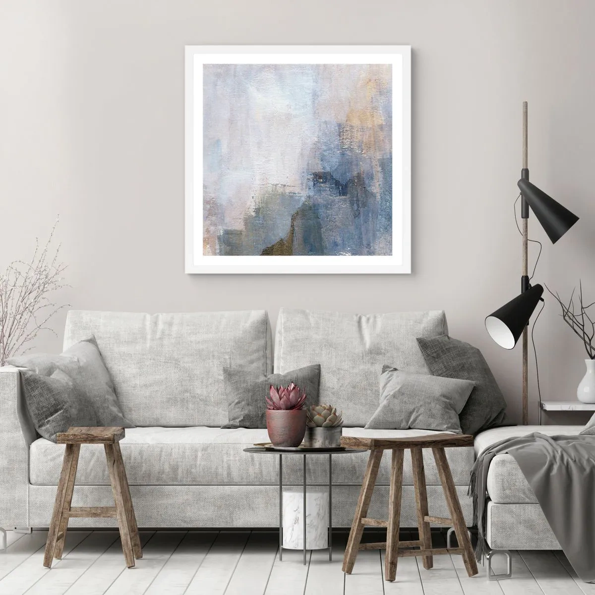 Poster in white frmae - Tones and Chords of Colours - 30x30 cm