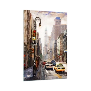 Glass picture - New York - Colourful in Rain - 70x100 cm
