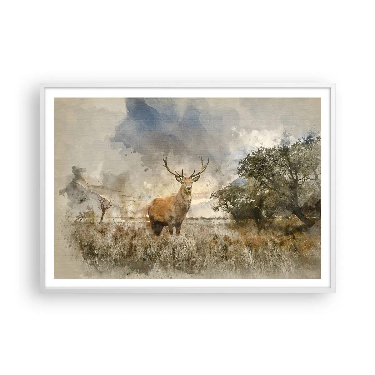 Poster in white frmae - Dignity - Strength - Majesty - 100x70 cm