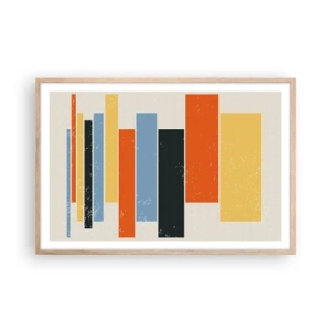 Poster in light oak frame - Notation of Music - 91x61 cm