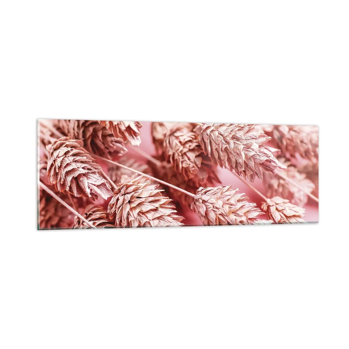 Glass picture - Flowery Cascade in Pink - 90x30 cm