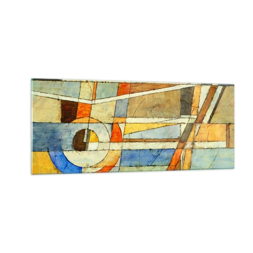 Glass picture - Cubism on a Construction Site - 100x40 cm