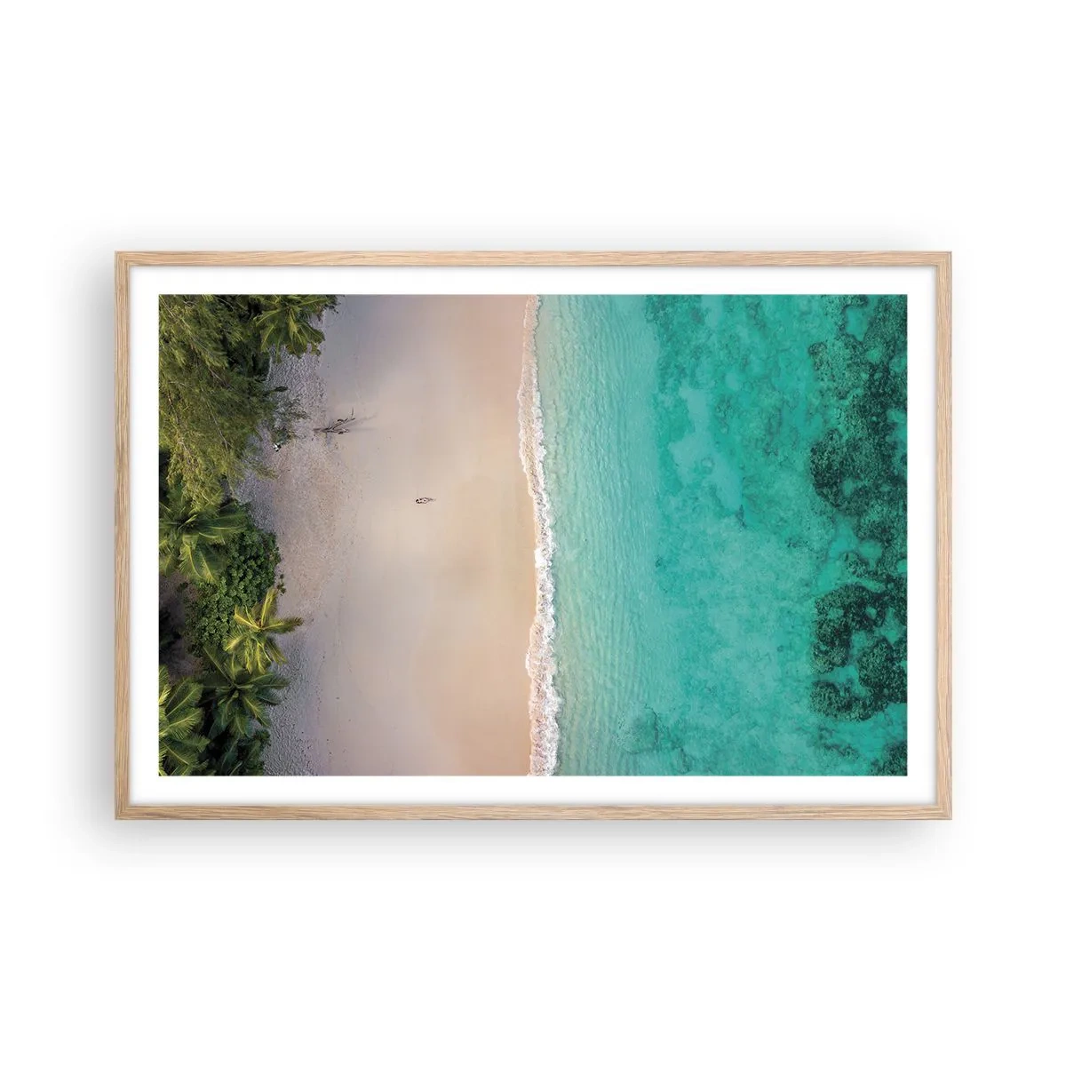 Poster in light oak frame - Paradise Beach - 91x61 cm