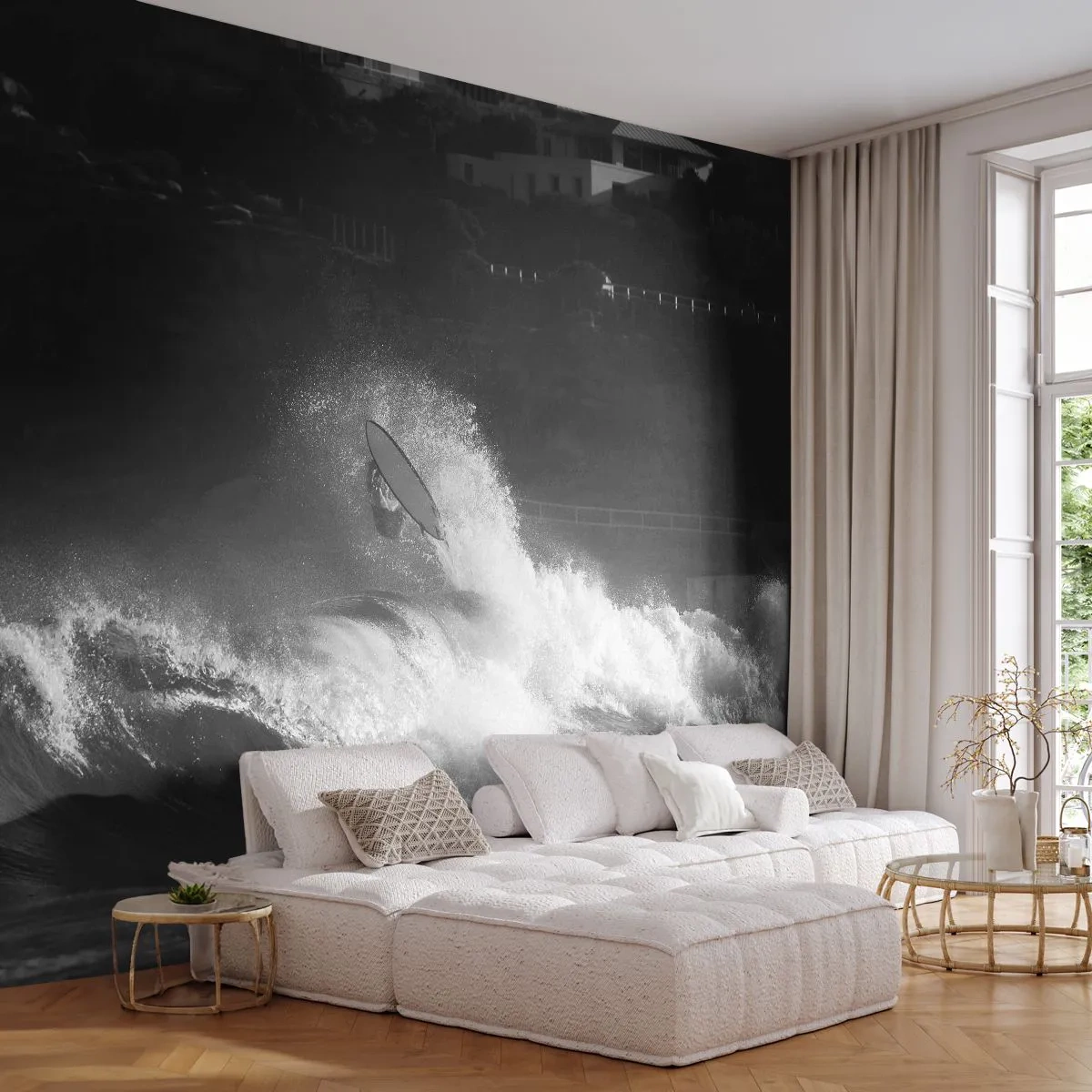 Photo Wallpaper Premium Sand - Challenge Accepted! - Surfing, Wave, Water Sports - 250x175 cm