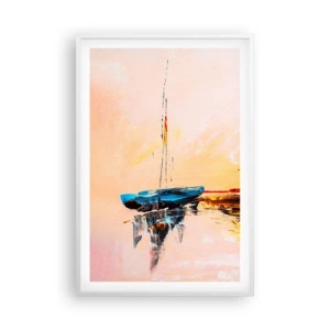 Poster in white frmae - Evening at the Harbour - 61x91 cm
