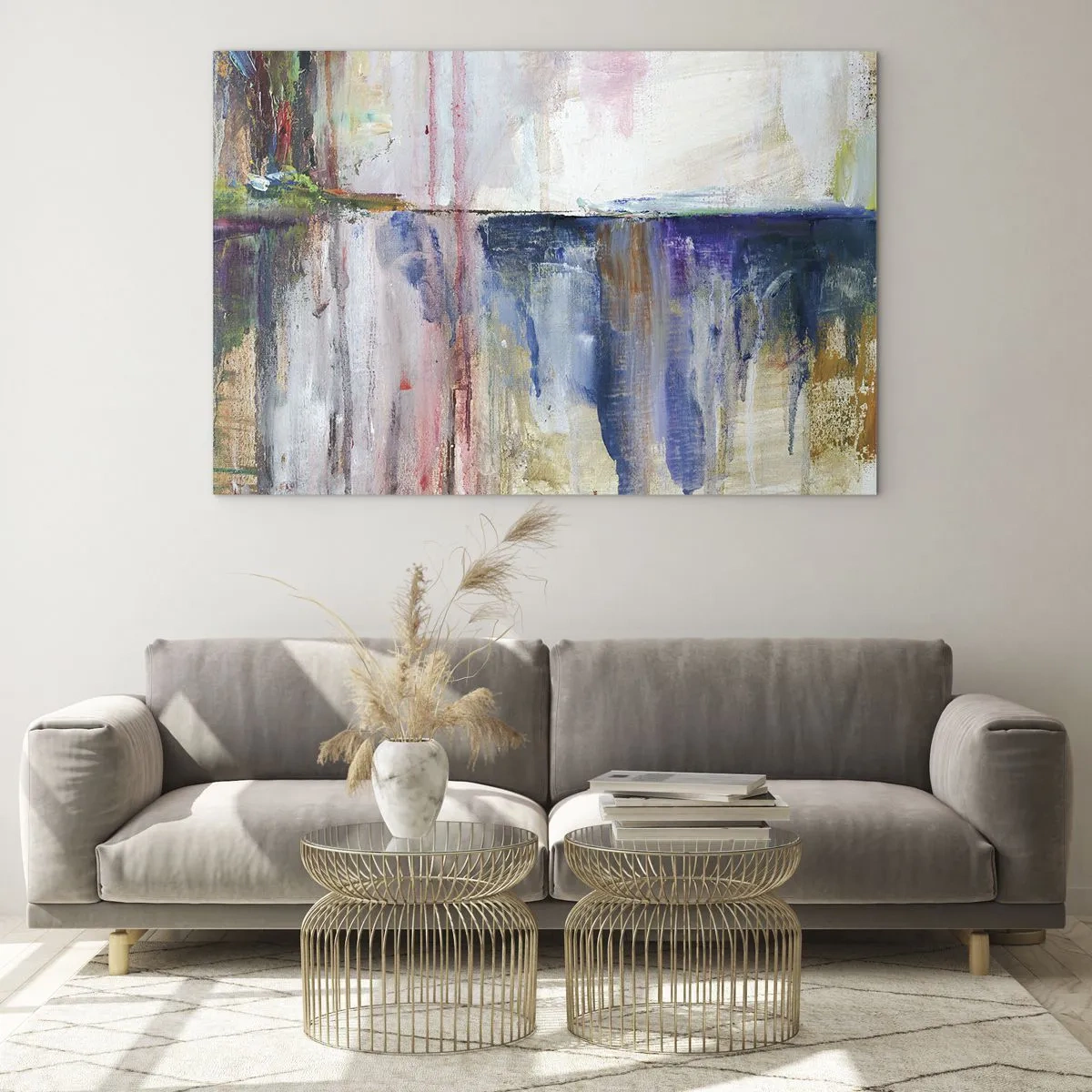 Glass picture - Colourful Impressions an Associations - 100x70 cm