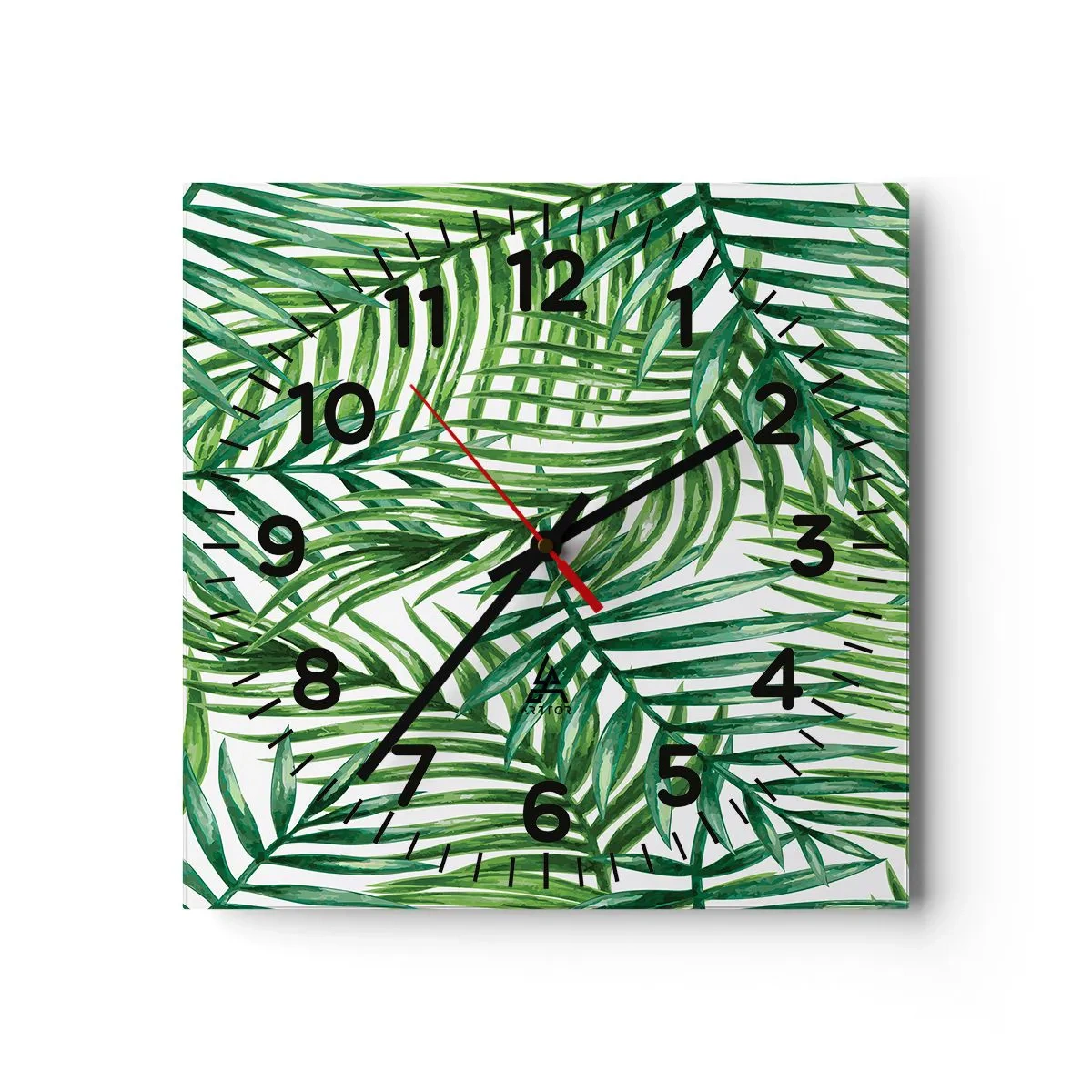 Wall clock - Clock on glass - Under the Green Canopy - 40x40 cm