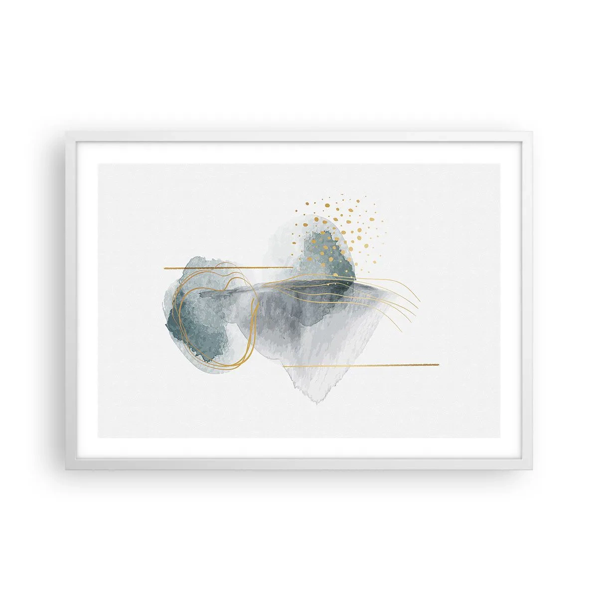 Poster in white frmae - On the Relationships of Grey and Gold - 70x50 cm
