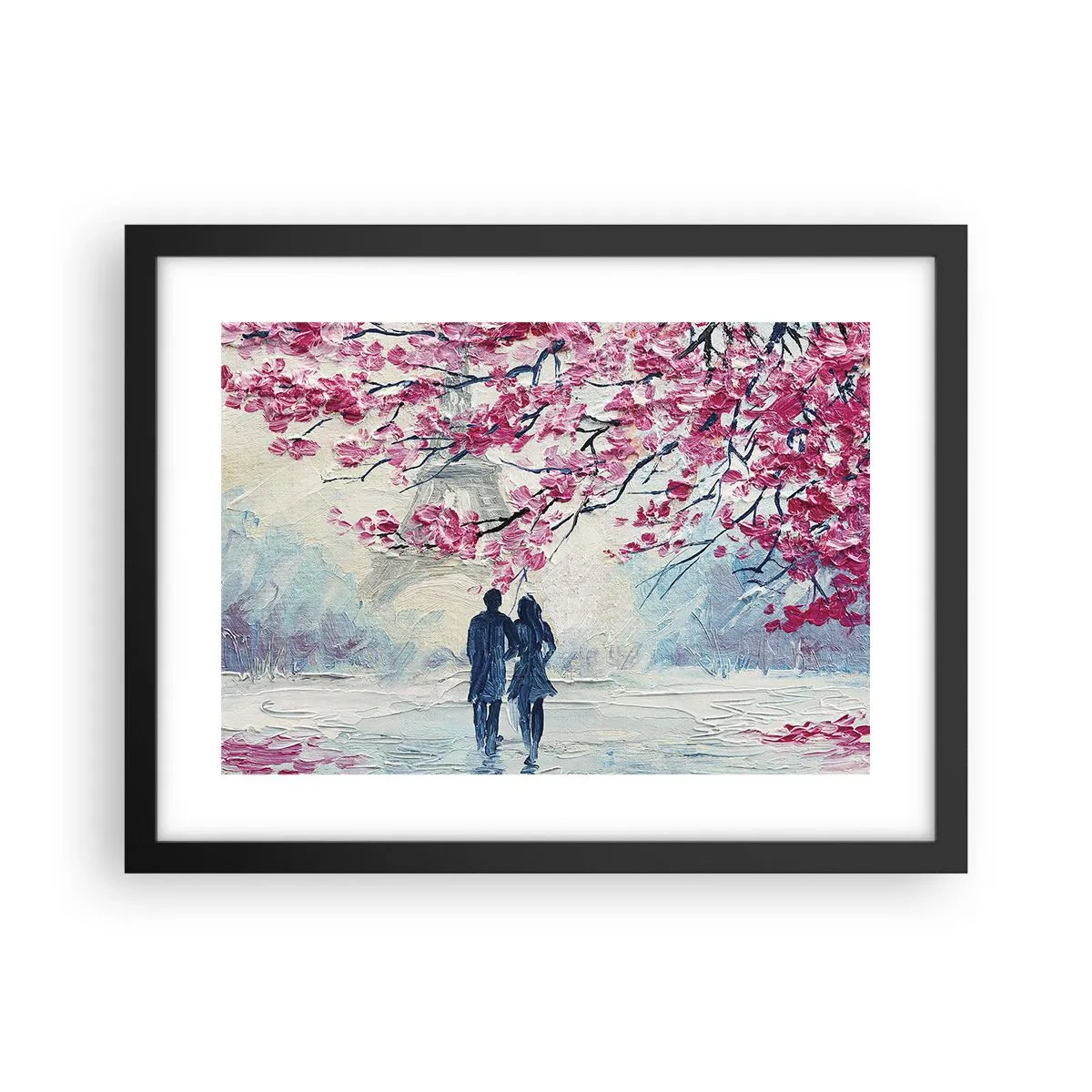 Poster in black frame - Romantic Walk - 40x30 cm