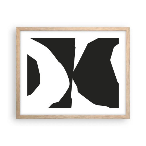 Poster in light oak frame - Positive - Negative - 50x40 cm
