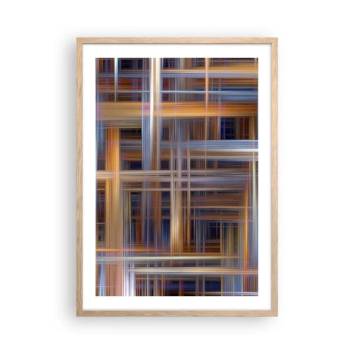 Poster in light oak frame - Light Woven - 50x70 cm