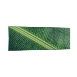 Glass picture - Structure of Green - 90x30 cm