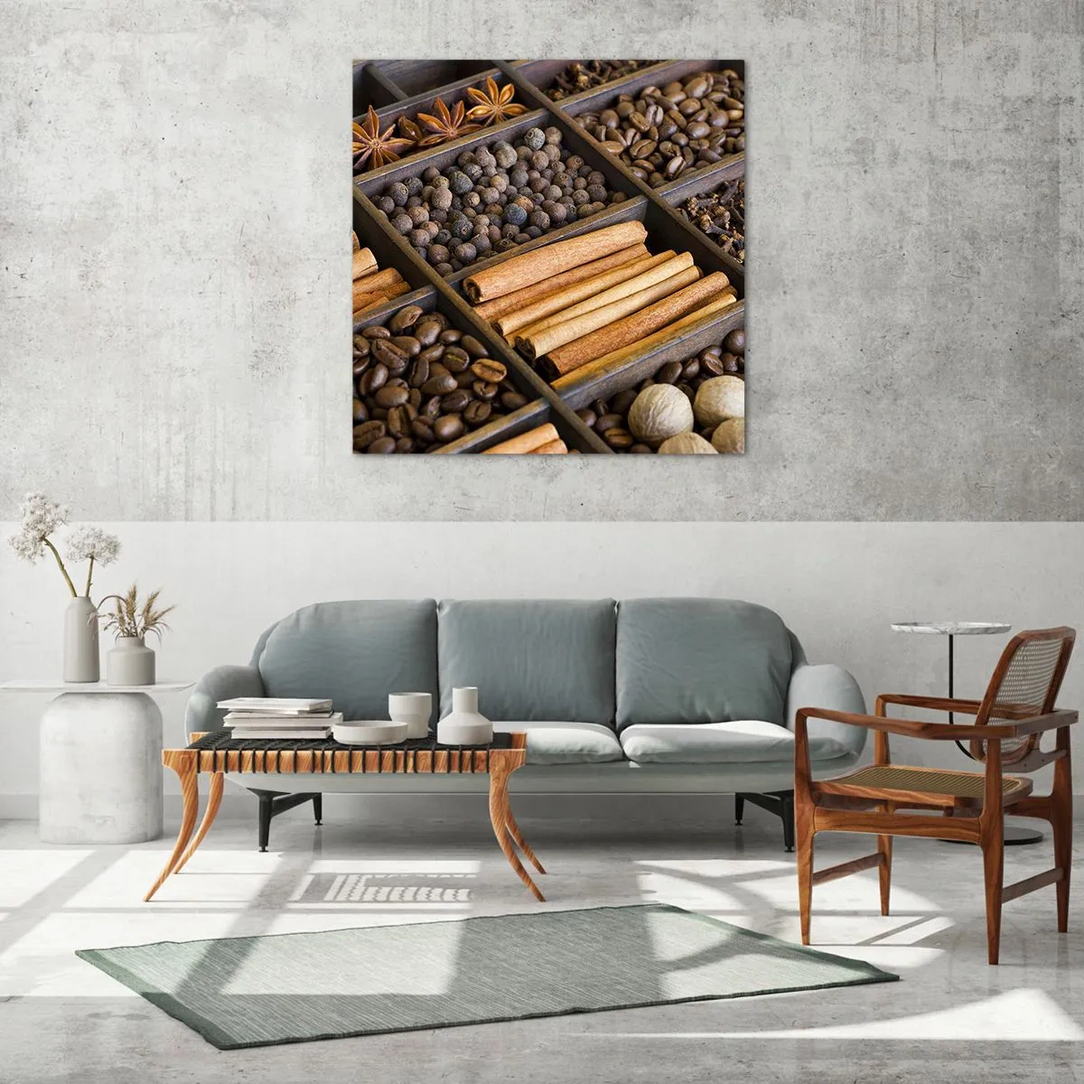 Glass picture - Treasury of Aromas - 50x50 cm