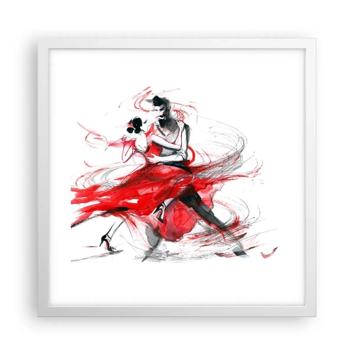 Poster in white frmae - Tango - Rhythm of Passion - 40x40 cm