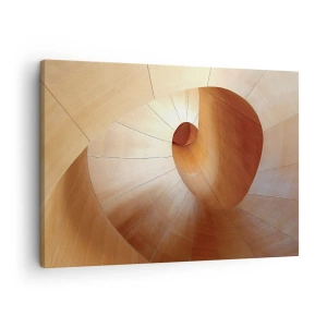 Canvas picture - Abstract spiral in shades of wood and light brown - 70x50cm - Architectural Serpentine - Modern wall decoration for the living room and bedroom ARTTOR