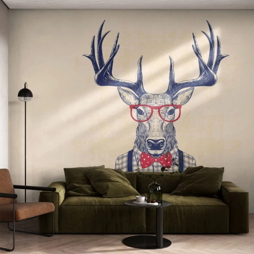 Photo Wallpaper Standard Eco - Fun Extravagance - Abstraction, Deer, Hipster - 200x140 cm