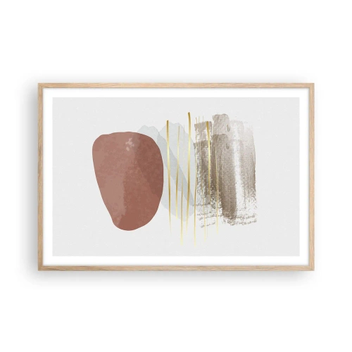 Poster in light oak frame - Abstract Colonnade - 91x61 cm
