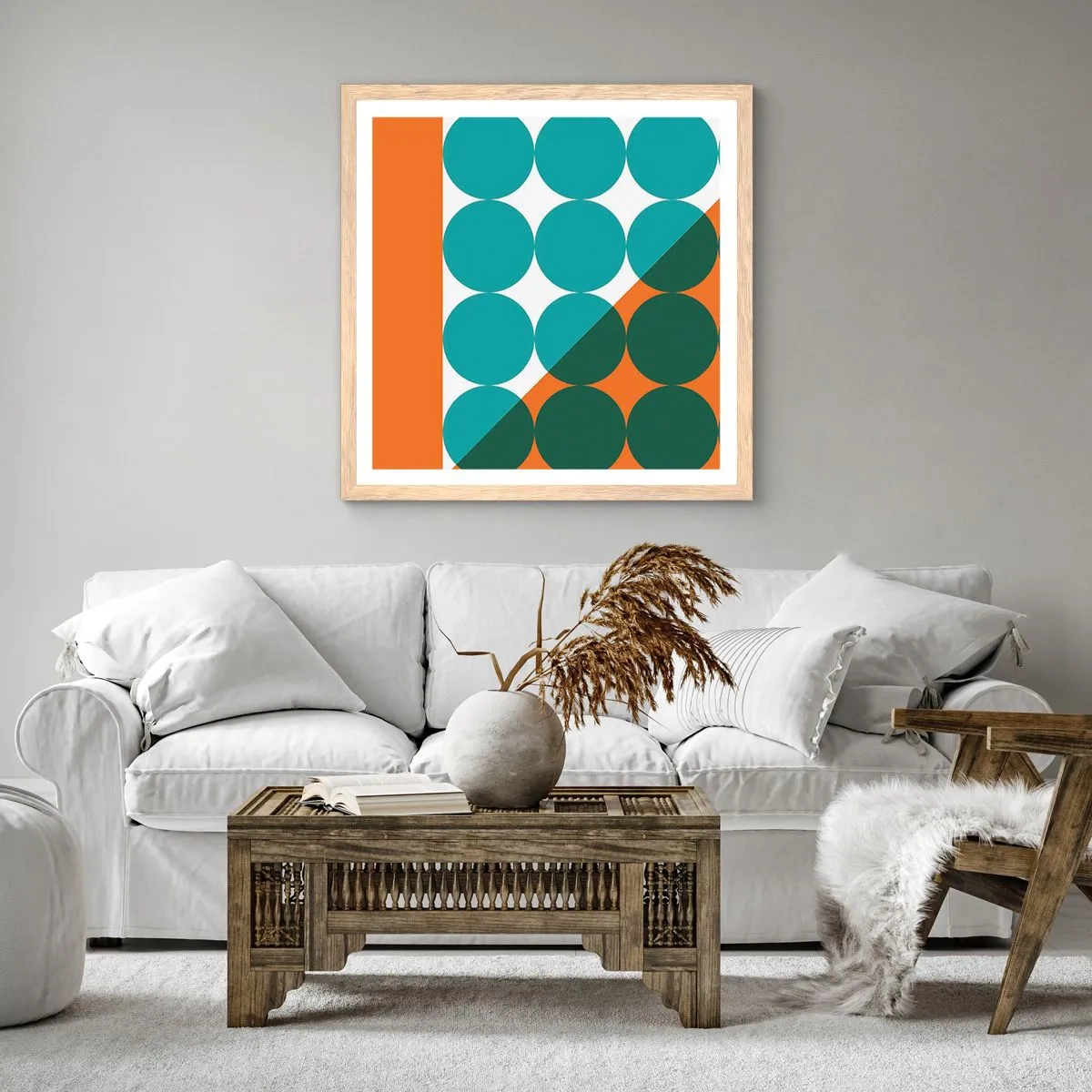 Poster in light oak frame - Upwards and Diagonally - 40x40 cm