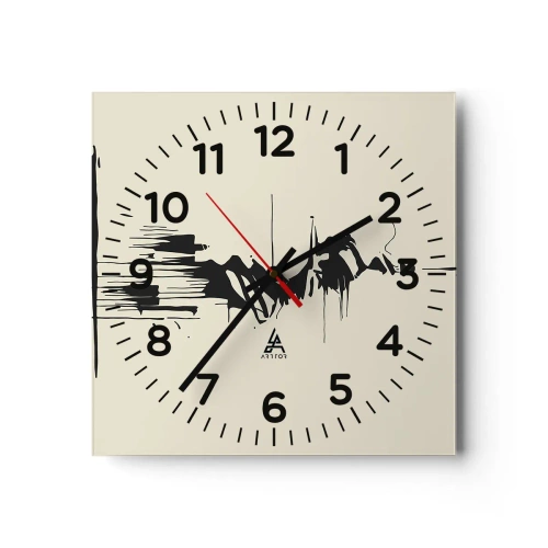 Wall clock - Clock on glass - Hasty Abstract - 30x30 cm