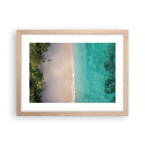 Poster in light oak frame - Paradise Beach - 40x30 cm
