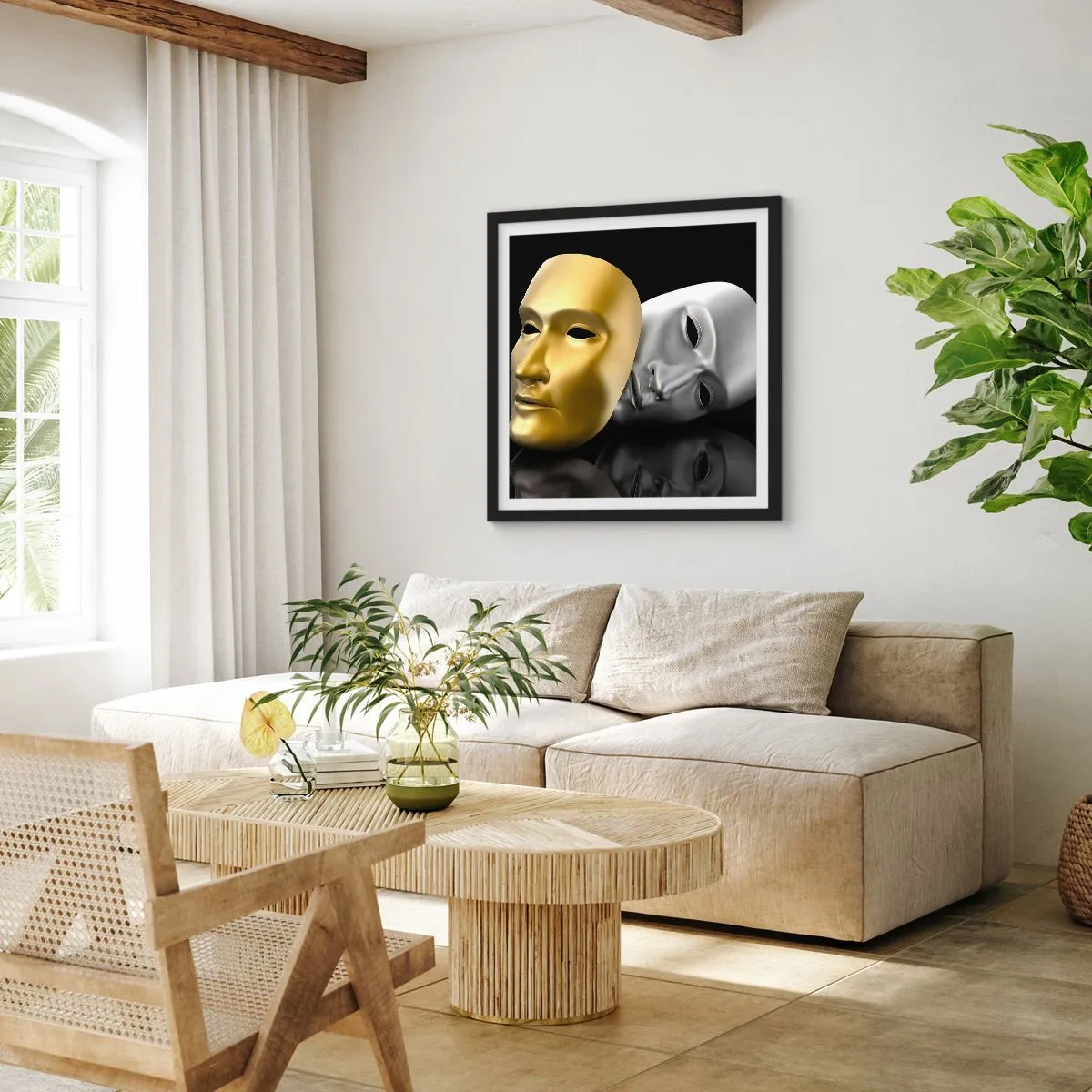 Poster in black frame - Life Is a Theatre - 50x50 cm