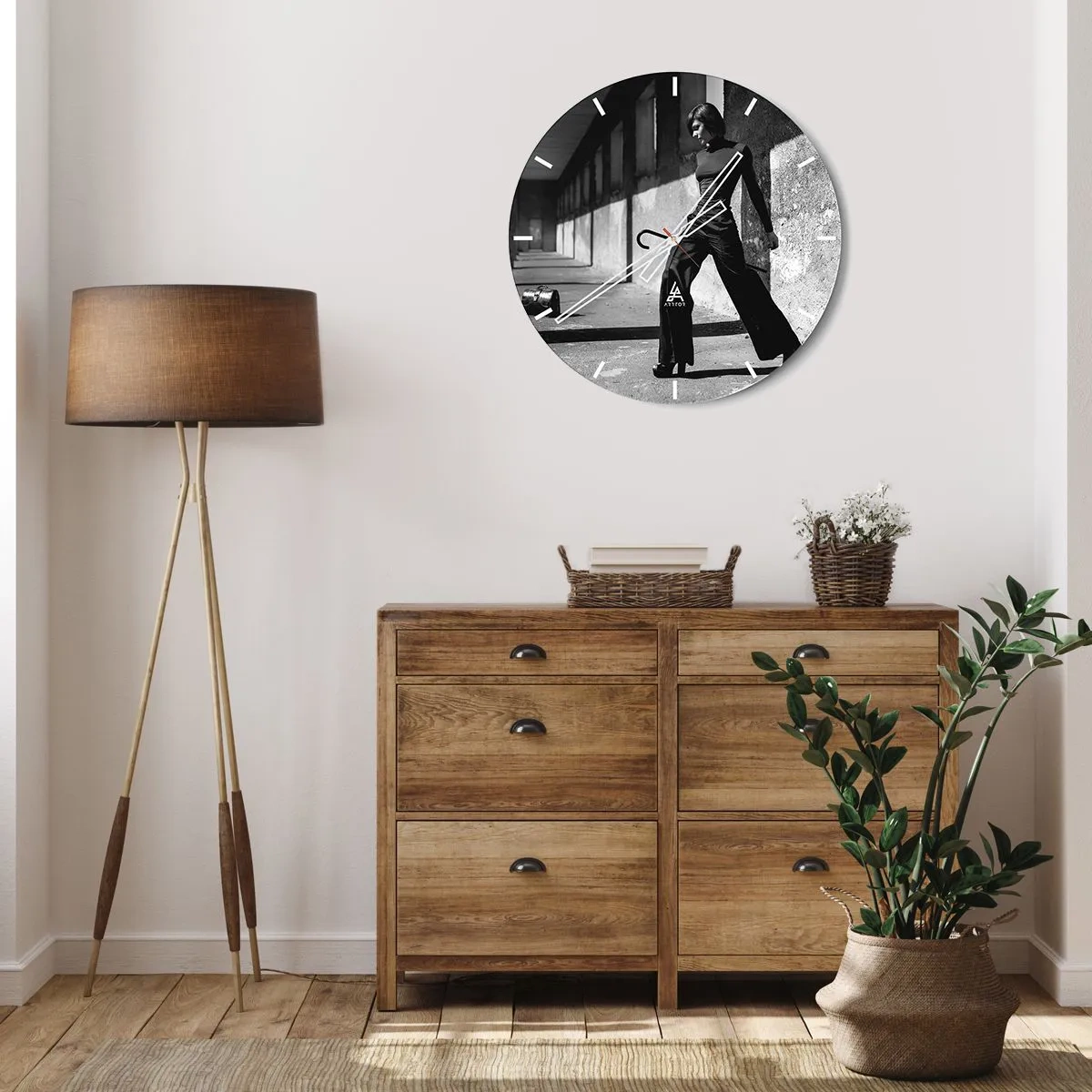 Wall clock - Clock on glass - City Chic - 40x40 cm