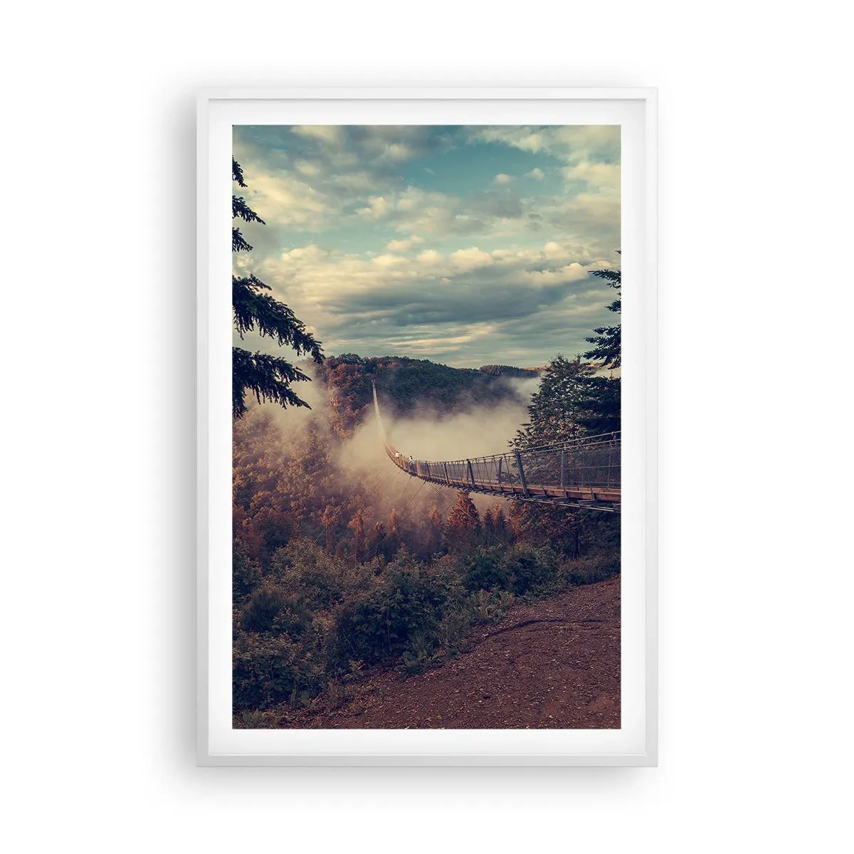 Poster in white frmae - Above Autumnal Forest - 61x91 cm