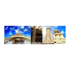 Photo Wallpaper Sample Standard Eco - Reaching Sky and Clouds - City, Paris, Eiffel Tower - 100x30 cm