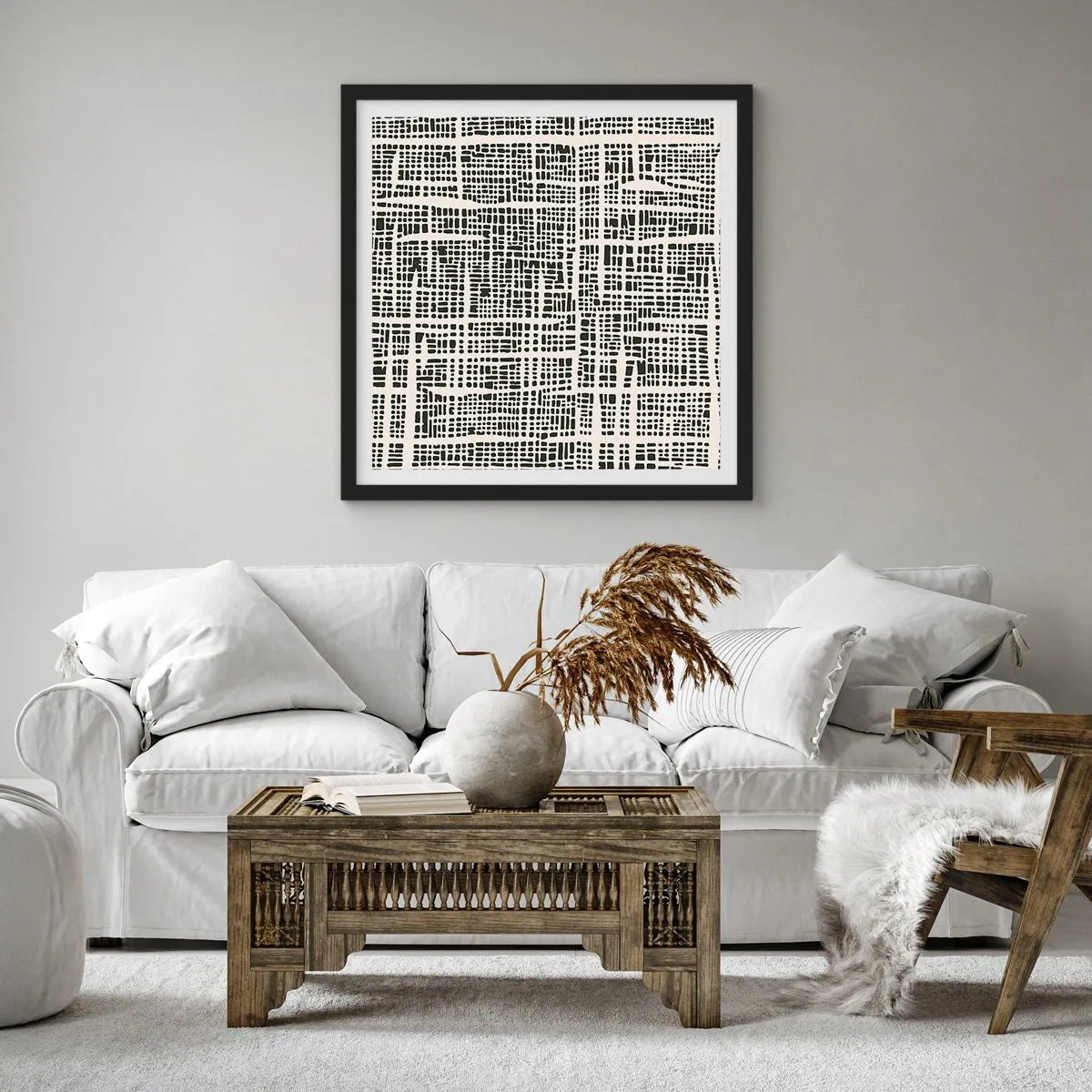 Poster in black frame - Woven Composition - 60x60 cm