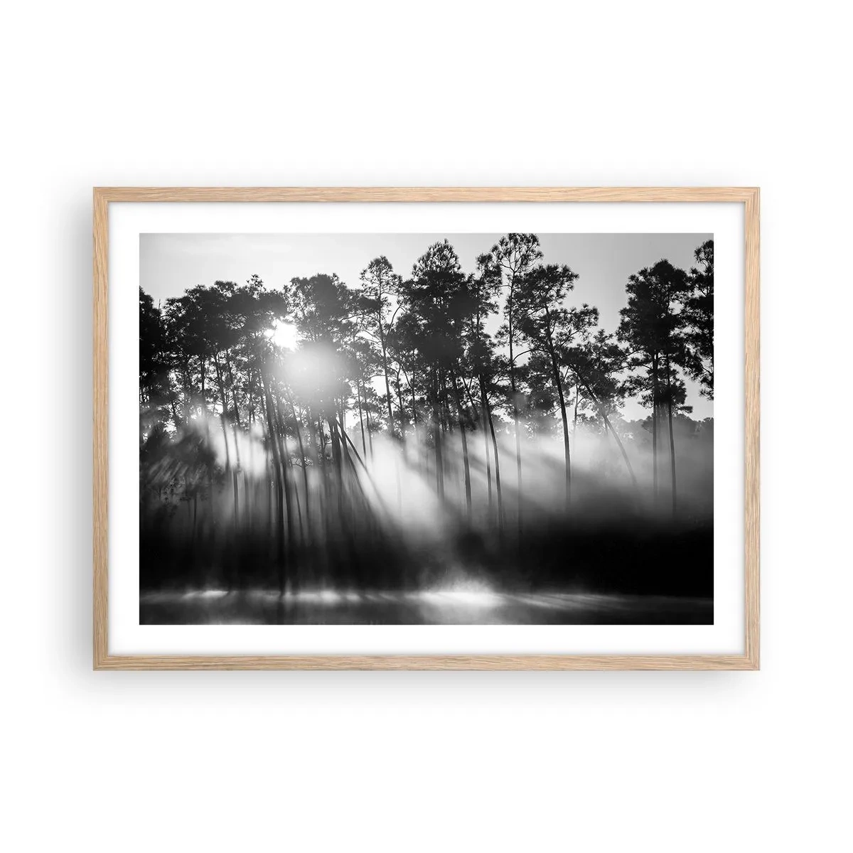 Poster in light oak frame - Unstoppable Sun - 70x50 cm