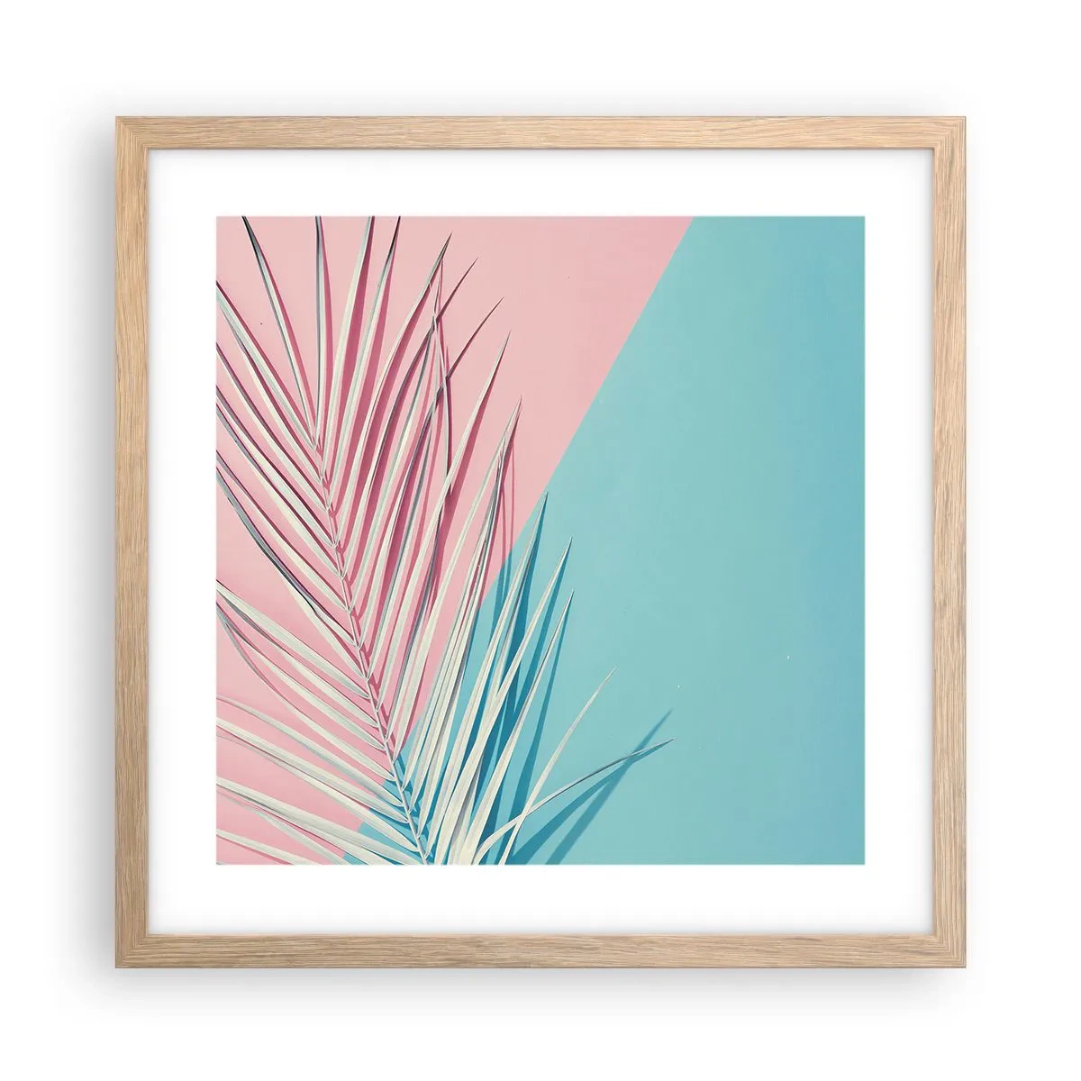 Poster in light oak frame - Tropical impression - 40x40 cm