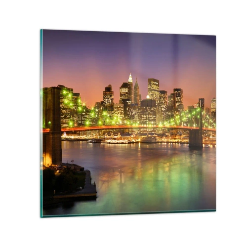 Glass picture - Here Light is Always on - 70x70 cm