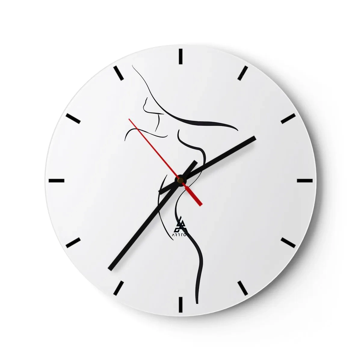Wall clock - Clock on glass - Elusive Like a Wave - 40x40 cm
